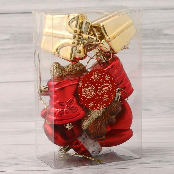 Набор украшений пластик 8 шт Набор украшений пластик 8 шт "В гостях у белочек" микс