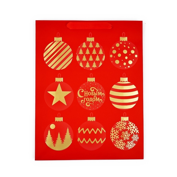 Пакет подарочный новогодний ламинированный «Шары», L 31 х 40 х 11.5 см Пакет подарочный новогодний ламинированный «Шары», L 31 х 40 х 11.5 см