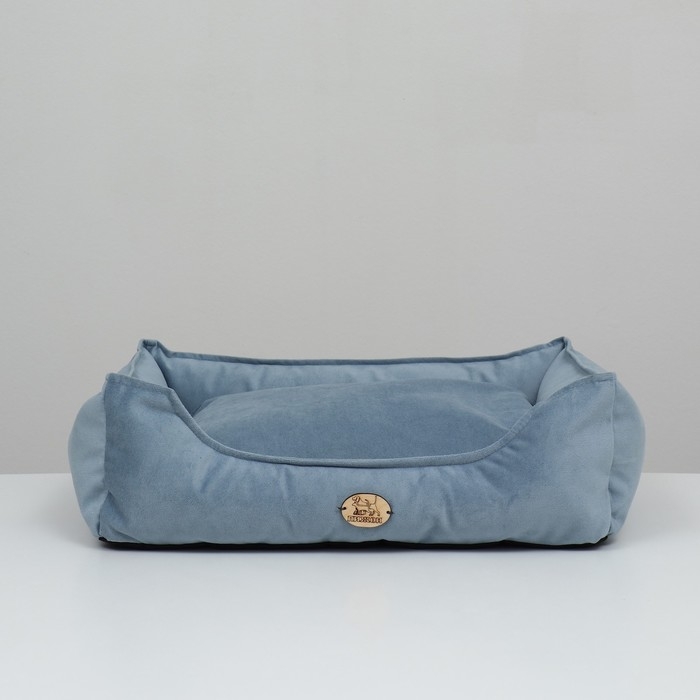 Лежанка, велюр, 55 х 40 х 15 см, голубая Лежанка, велюр, 55 х 40 х 15 см, голубая