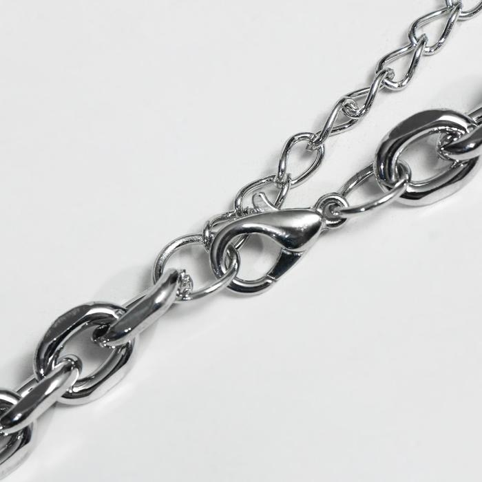 Колье «Цепь голден» плетёнка, цвет глянцевое серебро, 45 см Колье «Цепь голден» плетёнка, цвет глянцевое серебро, 45 см