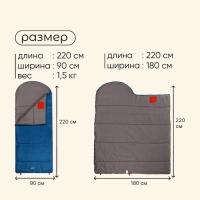 Спальный мешок maclay camping comfort summer, одеяло, 2 слоя, правый, 220х90 см, +10/+25°С