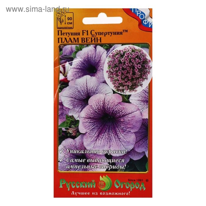 Семена цветов Петуния супертуния  Семена цветов Петуния супертуния "Плам вайн" F1, 6 шт