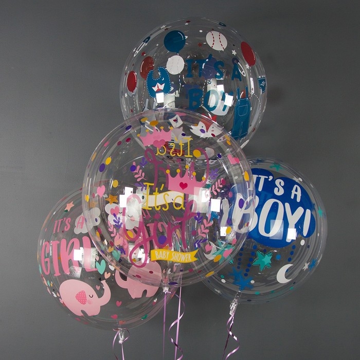 Шар полимерный с клапаном 18'' Deco Bubble, «Это мальчик», прозрачный, кристалл, 1 шт. в уп. Шар полимерный с клапаном 18'' Deco Bubble, «Это мальчик», прозрачный, кристалл, 1 шт. в уп.