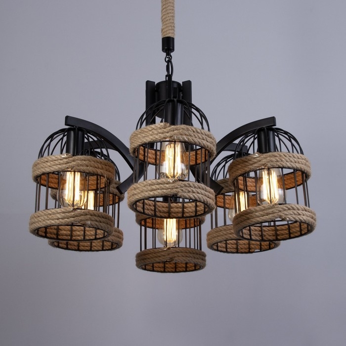 Люстра Люстра "Сенза" 6хЕ27 черный 74х39х20 см