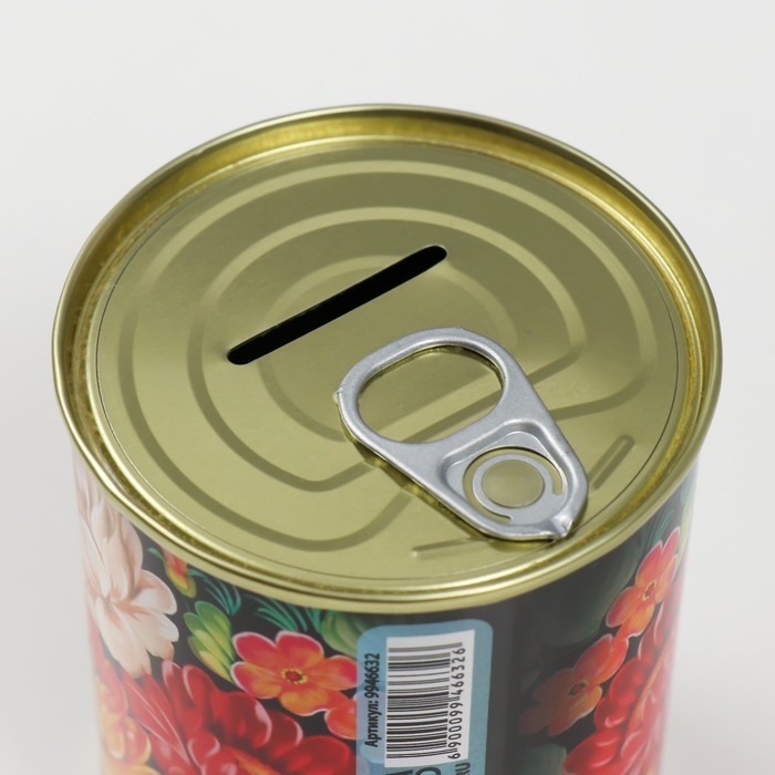 Копилка-банка металл Копилка-банка металл "Матрешка и цветы"