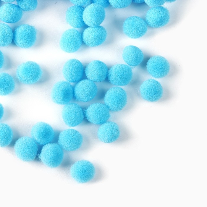 Набор текстильных деталей для декора. Помпоны для творчества &laquo;Голубые&raquo;, 55 гр