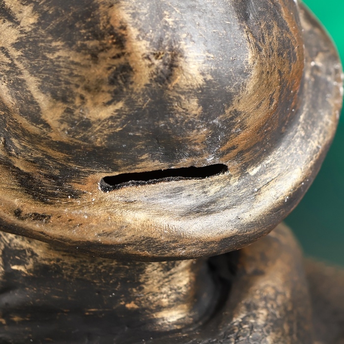 Новый год. Символ 2025. Копилка Новый год. Символ 2025. Копилка "Змея в колпаке" 17х14х15см, бронза