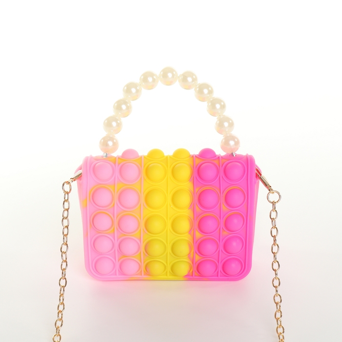 Сумка детская для девочки на замке «Выбражулька», pop it, цвет розовый/жёлтый/малиновый