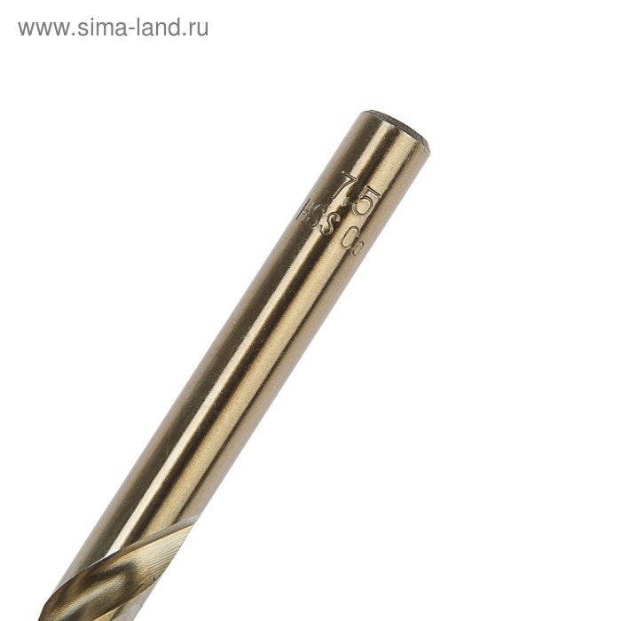 Сверло по металлу ТУНДРА, HSS-Co (5% кобальта), цилиндрический хвостовик, 7.5 х 110 мм Сверло по металлу ТУНДРА, HSS-Co (5% кобальта), цилиндрический хвостовик, 7.5 х 110 мм