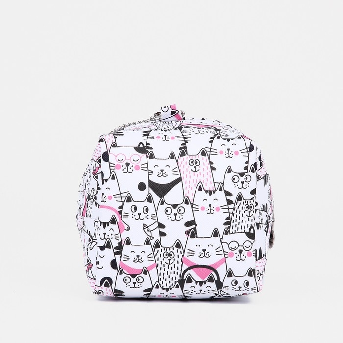 Косметичка-монетница на молнии, цвет чёрный/белый