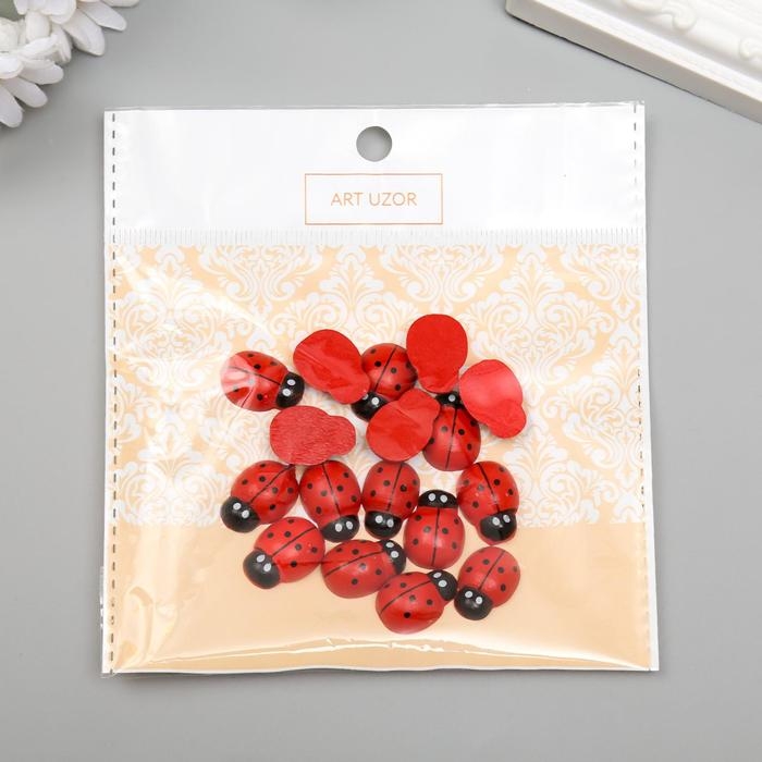 Декор для творчества дерево Декор для творчества дерево "Божьи коровки" (набор 18 шт) 1,9х1,4 см