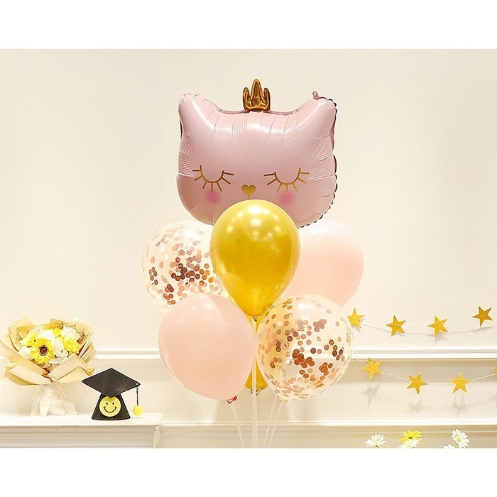 Шар фольгированный 32" &laquo;Кошечка-королева розовая&raquo;, фигура