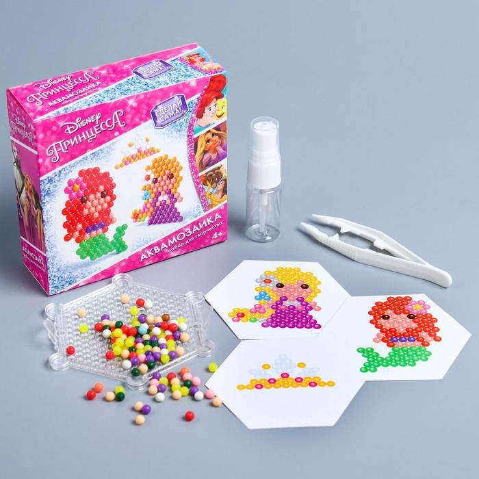 Аквамозаика «Принцессы: Рапунцель и Русалочка», 3 фигурки, 300 шариков Аквамозаика «Принцессы: Рапунцель и Русалочка», 3 фигурки, 300 шариков
