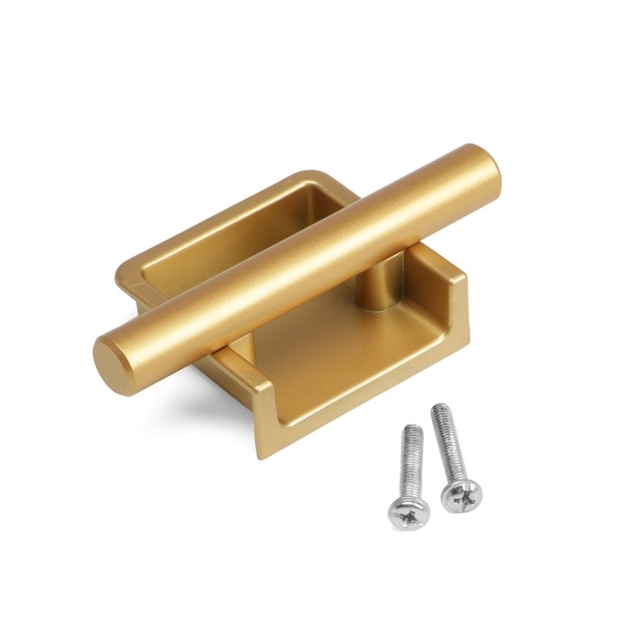 Ручка врезная,  Ручка врезная, "Hidden", мо 32 мм, цвет сатиновое золото