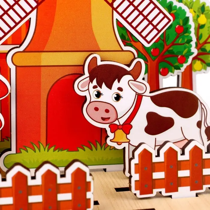 Настольная игра WoodLand Toys &laquo;Панорама. Ферма&raquo;, 32 детали