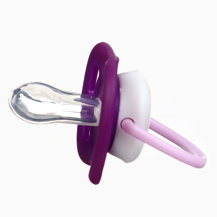 Набор: Соска - пустышка с держателем «Пингвинчик», анатомическая +6 мес, цвет фиолетовый Набор: Соска - пустышка с держателем «Пингвинчик», анатомическая +6 мес, цвет фиолетовый