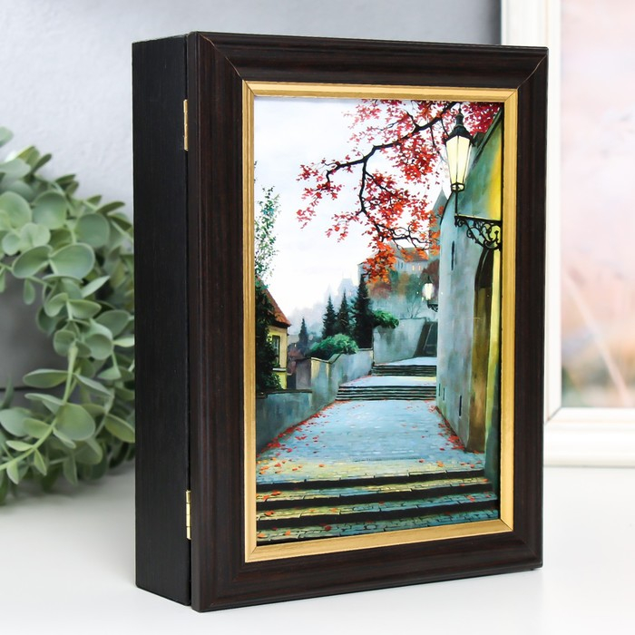 Ключница Ключница "Улочки Праги" венге 15х21