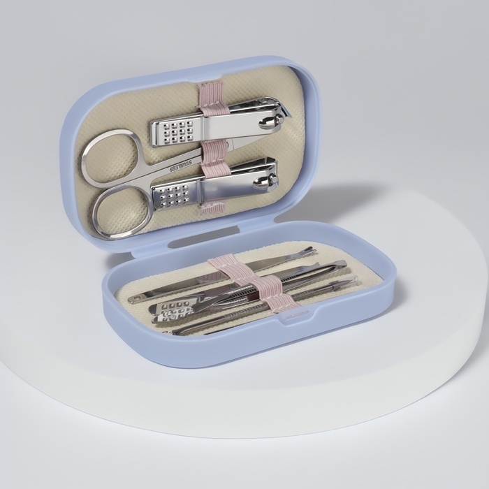 Набор маникюрный, 8 предметов, в пластиковом футляре, цвет сиреневый Набор маникюрный, 8 предметов, в пластиковом футляре, цвет сиреневый