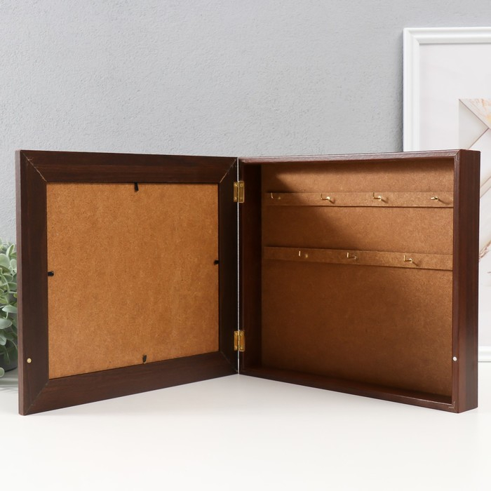 Ключница Ключница "Белые цветы" венге 26х31 см МИКС