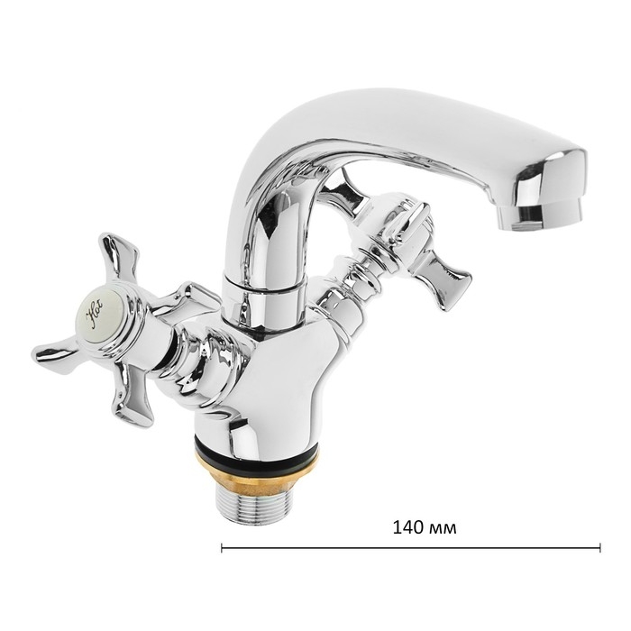 Cмеситель для раковины Accoona A9670, двухвентильный, латунь, хром Cмеситель для раковины Accoona A9670, двухвентильный, латунь, хром