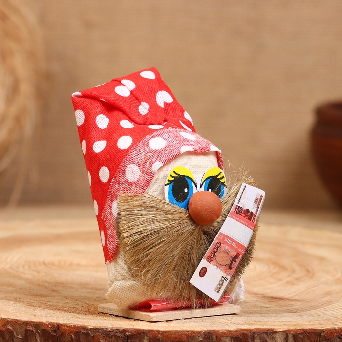 Оберег «Домовой», с рублями, 10 см, микс Оберег «Домовой», с рублями, 10 см, микс