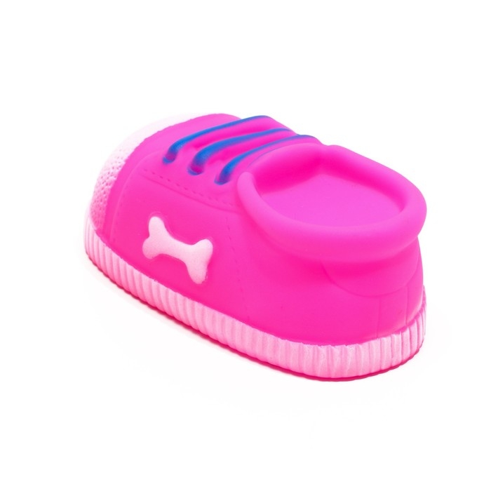 Игрушка пищащая Игрушка пищащая "Ботинок" для собак, 9,5 см, розовая