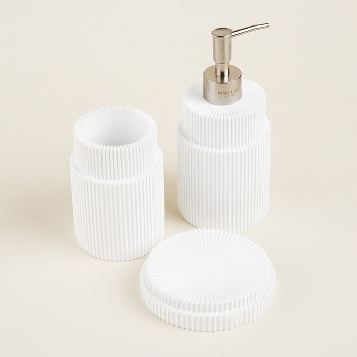 Набор для ванной SL Home, 3 предмета: дозатор, мыльница, стакан Набор для ванной SL Home, 3 предмета: дозатор, мыльница, стакан
