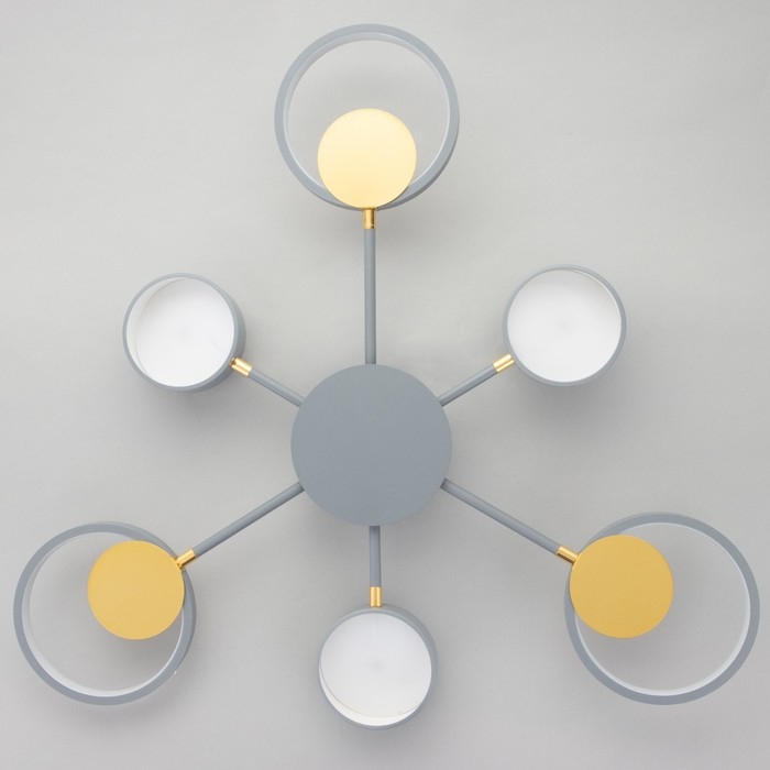 Люстра с ПДУ 2301/6GR LED 120Вт 3000-6000К серый 75х75х8 см BayerLux