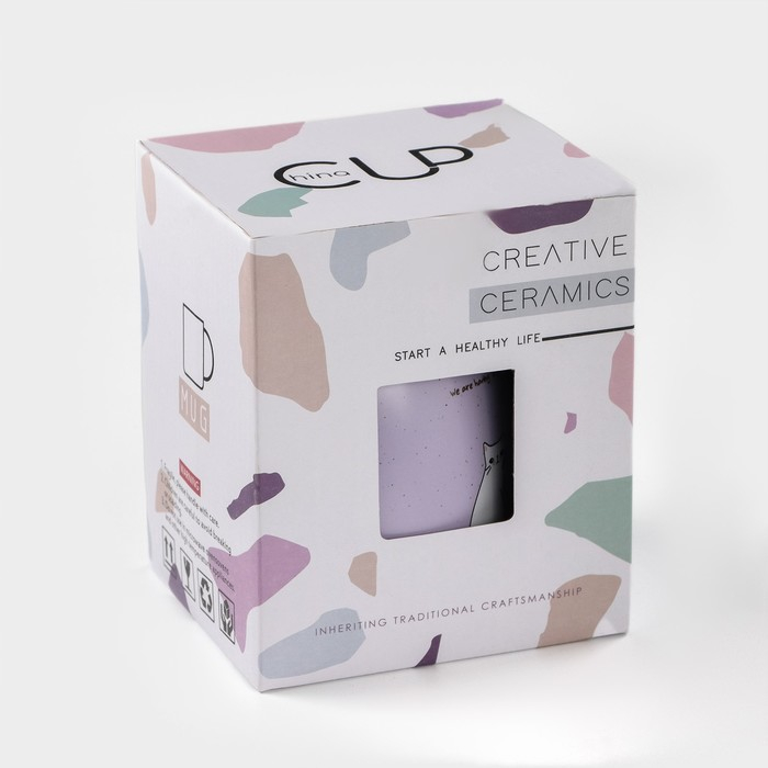 Кружка керамическая с деревянной крышкой и ложкой «Котик», 500 мл, цвет и рисунок МИКС Кружка керамическая с деревянной крышкой и ложкой «Котик», 500 мл, цвет и рисунок МИКС