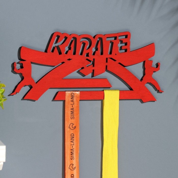 Медальница  Медальница "Карате" красный цвет, 28х12 см