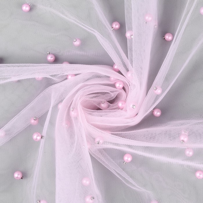 Сетка с бусинами, 150 см, 1 ± 0,2 м, цвет розовый Сетка с бусинами, 150 см, 1 ± 0,2 м, цвет розовый