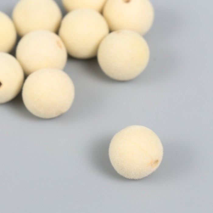 Бусины для творчества бархатное напыление Бусины для творчества бархатное напыление "Белое облако" набор 10 шт d=1,4 см