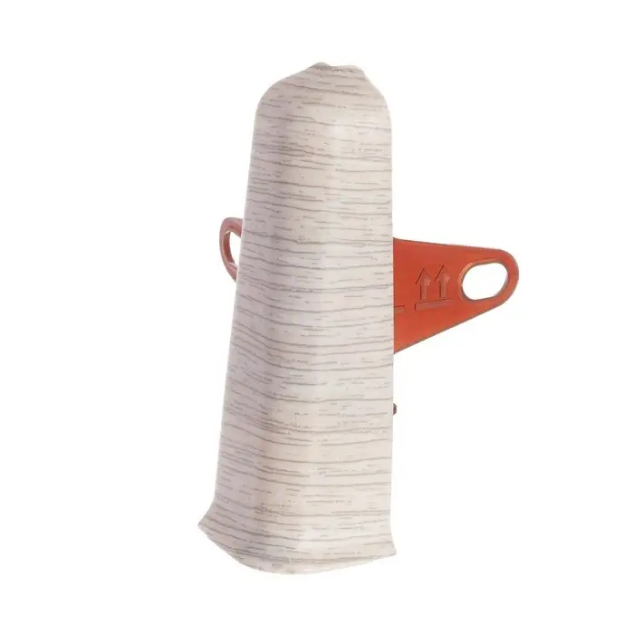 Угол наружный (внешний) для плинтуса «Деконика», с крепежом, 85 мм, цвет 253 ясень серый