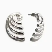 Серьги металл «Волна», цвет серебро Серьги металл «Волна», цвет серебро