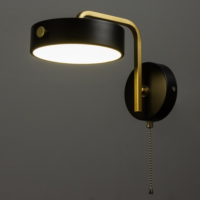 Бра с выключателем "Пиатти" LED 12Вт 4000К черный 15х26х16см