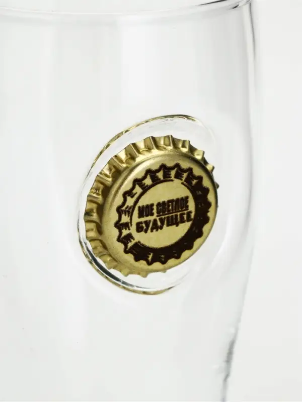 Бокал для пива с вставкой из крышки &laquo;Непробиваемый&raquo;, 350 мл, МИКС