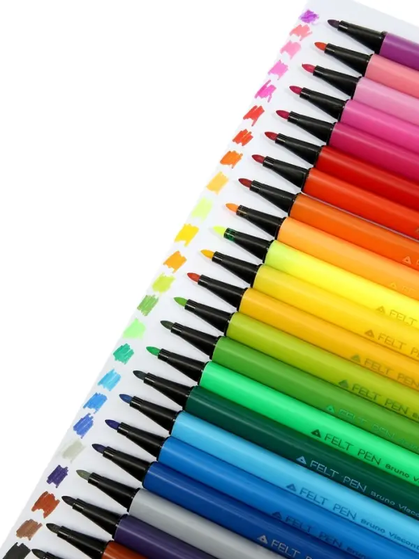 Фломастеры 24 цветов, в пластиковом пенале