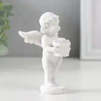 Фигурка полистоун &laquo;Белоснежный ангел с цветком в горшке&raquo;, 9.7&times;6&times;6.5 см