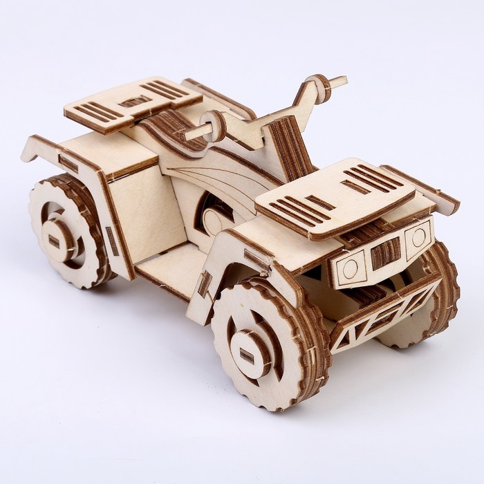 Конструктор из дерева «Квадроцикл», 14х7,7х8,3 см, в комплекте краски, кисточка и наждачная бумага Конструктор из дерева «Квадроцикл», 14х7,7х8,3 см, в комплекте краски, кисточка и наждачная бумага