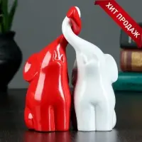 Набор фигурок &laquo;Пара слонов&raquo;, 2 шт., белый и красный, 9&times;12&times;16 см