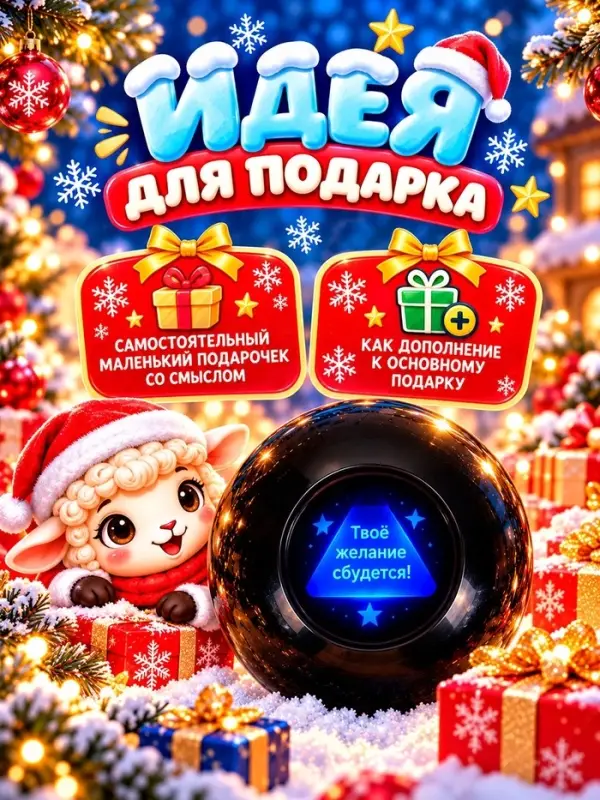 Шар желаний Puzzle &laquo;Загадай желание с Овечкой&raquo;, 7 см
