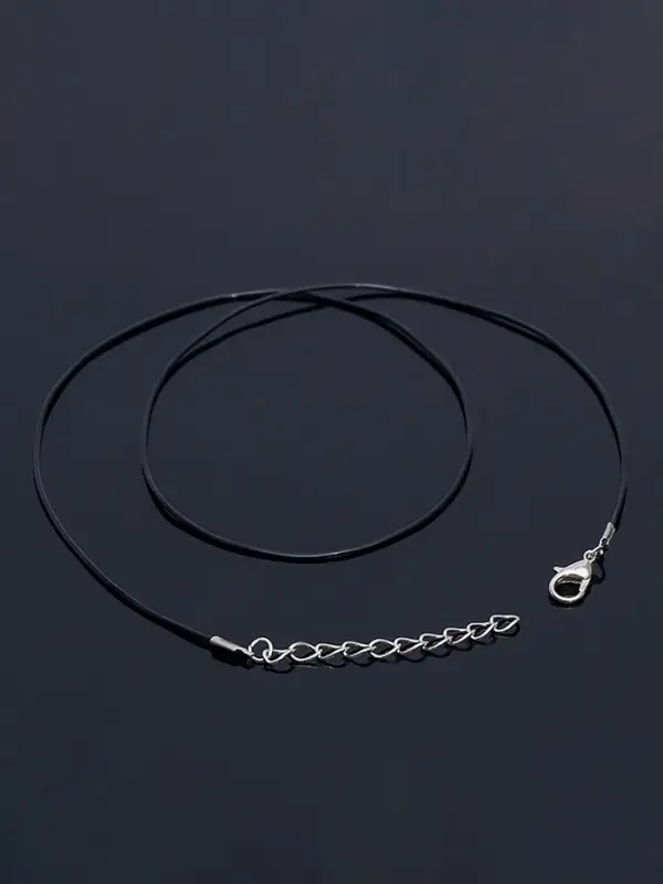 Шнурок каучуковый, неполый, 45 см, d=1 мм, чёрный в серебре Шнурок каучуковый, неполый, 45 см, d=1 мм, чёрный в серебре