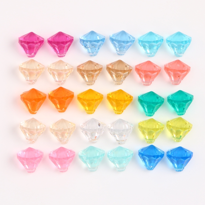 Кристаллы пластиковые декоративные, набор 120 г, размер 1 шт. — 1 × 1,2 см, цвет МИКС Кристаллы пластиковые декоративные, набор 120 г, размер 1 шт. — 1 × 1,2 см, цвет МИКС