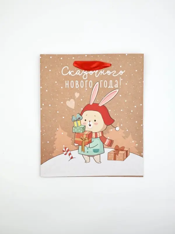 Набор новогодних пакетов &laquo;Новогодний праздник&raquo;, 5 шт., 23&times;27&times;11.5 см