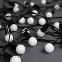 Гирлянда &laquo;Нить&raquo; 10 м с насадками &laquo;Шарики 1.5 см&raquo;, IP44, тёмная нить, 100 LED, свечение белое, 8 режимов, 220 В