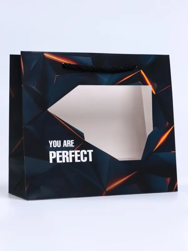 Пакет подарочный с окном Perfect, 25&times;10&times;22 см