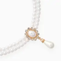 Набор 2 предмета: серьги, колье &laquo;Антуанетта&raquo;, вспышка, белый в золоте, 40 см