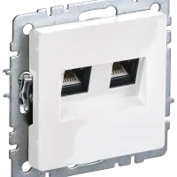 BRITE Розетка компьютерная двойная кат.5E RJ45 РК10-2-БрБ белый