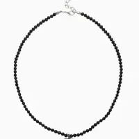 Чокер из бисера &laquo;Хрусталь&raquo;, сердце, чёрный в серебре, 36 см + 5 см доп, цепочка