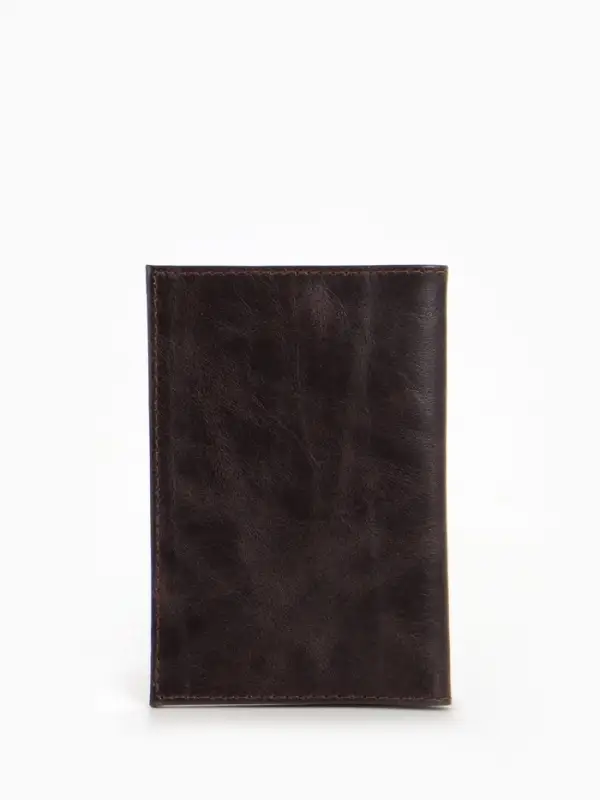 Обложка для паспорта, натуральная кожа пулл-ап, коричневая